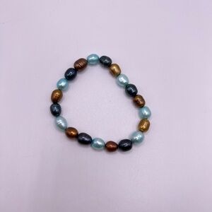 Multicolor Real Freshwater Pearl Stretch Bracelet